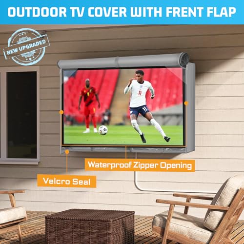 2win2buy Outdoor TV Cover 39 to 40 Inch Weatherproof, Waterproof Outside TV Covers Heavy Duty 600D Oxford TV Covers Outdoor TV Screen Protectors Shield with Zippers for Flat Screen Outdoor TVs - Image 2