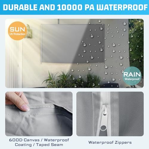 2win2buy Outdoor TV Cover 39 to 40 Inch Weatherproof, Waterproof Outside TV Covers Heavy Duty 600D Oxford TV Covers Outdoor TV Screen Protectors Shield with Zippers for Flat Screen Outdoor TVs - Image 4