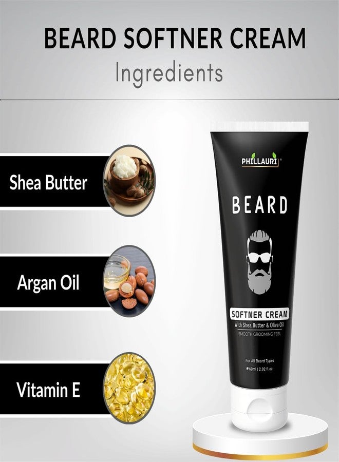 Phillauri Beard Softener Cream | Beard Growth, Reduces Itchiness & Adds Shine | Beard Softener Cream for Men | Pack-2 - Image 2