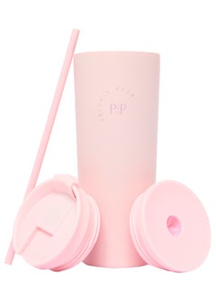 Stainless Steel 24 Oz 2 in 1 Water Bottle With Straw And Travel Cup, Pink Logo Design - pzsku/Z28DFF3F019C80EE59FCBZ/45/_/1740075485/9198634a-b718-400a-93c7-2973728660ba