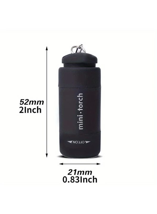 1pc White Mini LED Flashlight Keychain USB Rechargeable 6 Colors Portable Light - Image 4