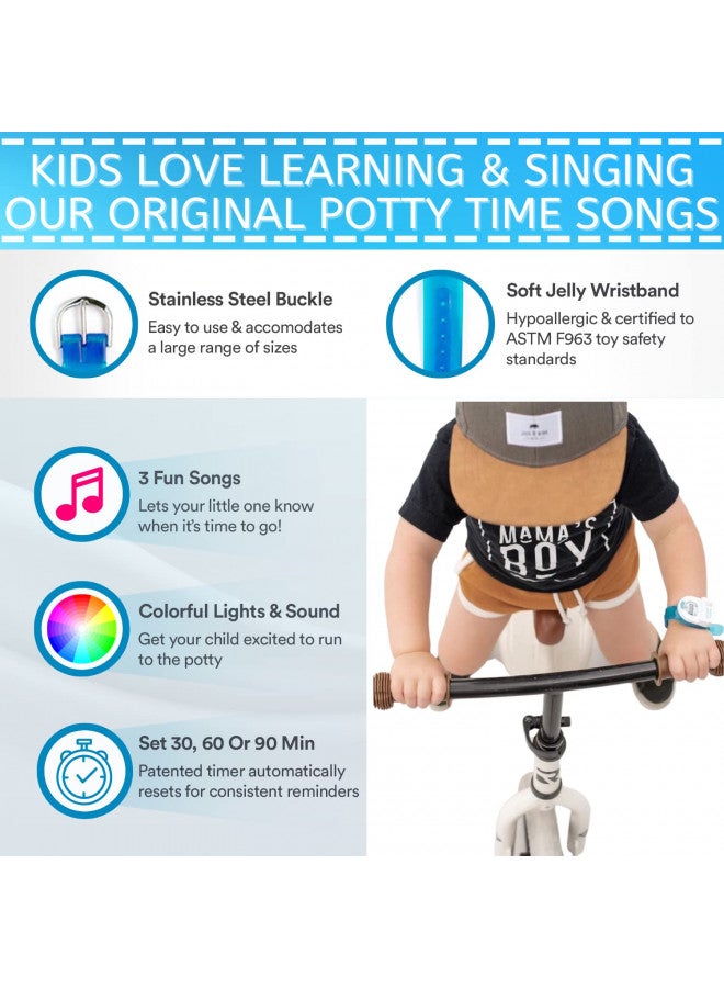 POTTY TIME Potty Watch for Kids Potty Training - Potty Training Watch with 3 Fun Flashing Lights and Music - Water-Resistant Watch - Potty Watch Remind Kids Every 30, 60 or 90 Minutes - Blue - Image 2