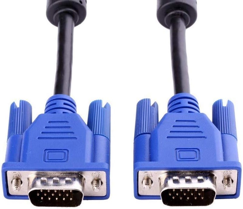 AISIBO HD15 15Pin Gold Plated DB15 VGA Male to Male Monitor Cable to TV Computer Monitor DVD Wire Cord (5 Ft Blue Connector) - Image 1