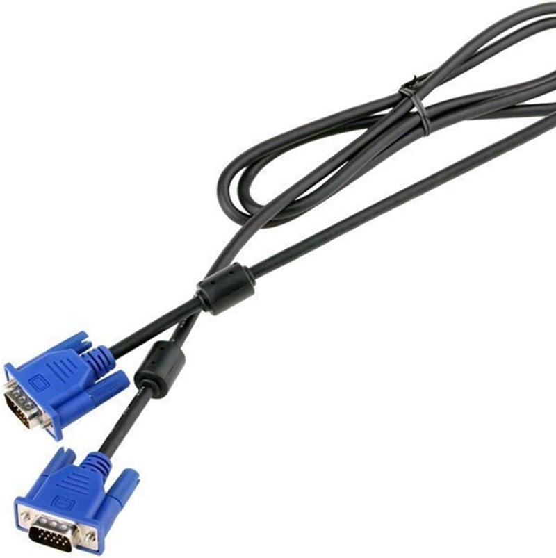 AISIBO HD15 15Pin Gold Plated DB15 VGA Male to Male Monitor Cable to TV Computer Monitor DVD Wire Cord (5 Ft Blue Connector) - Image 2