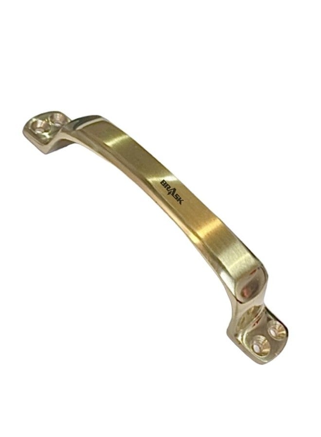 BRASK" Brass Window Handle NO. 310 | Brass Cabinet Handle | Drawer Handle | Door Handle with Screws (5 Inches (125 mm), Pack of 10, Golden Satin) - Image 2