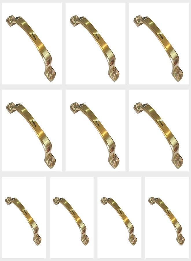 BRASK" Brass Window Handle NO. 310 | Brass Cabinet Handle | Drawer Handle | Door Handle with Screws (5 Inches (125 mm), Pack of 10, Golden Satin) - Image 1