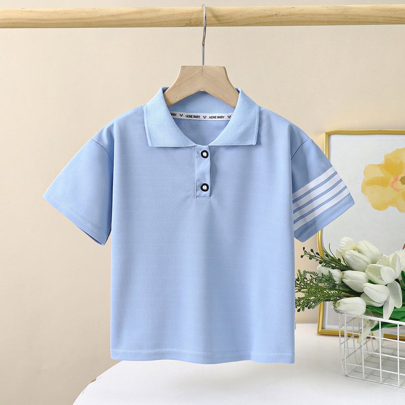 Children's short sleeve T-shirt summer new boys polo shirt Korean lapel summer half sleeve thin children's clothing wholesale - Image 3