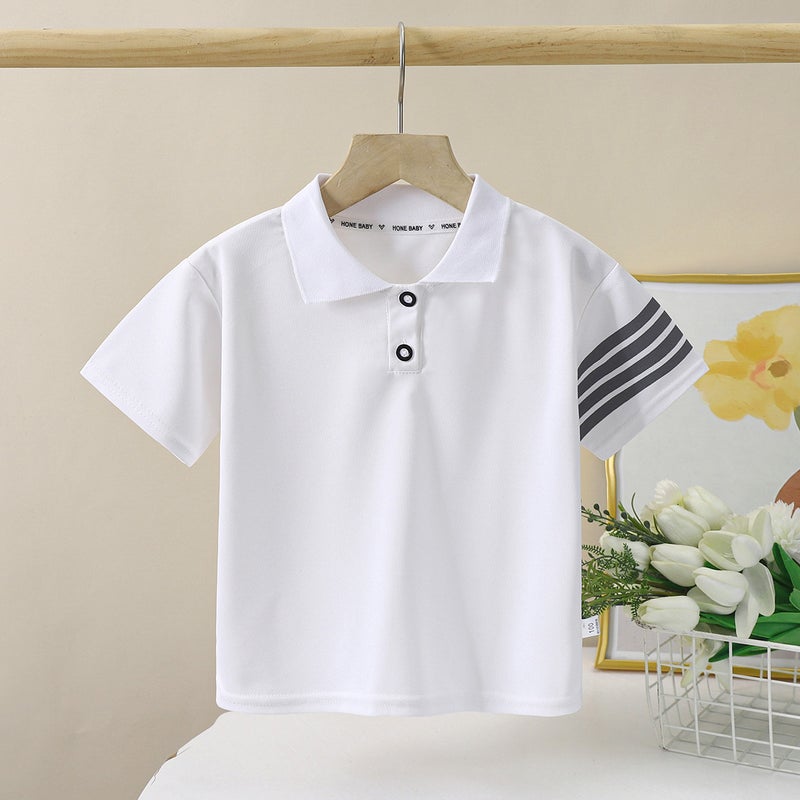 Children's short sleeve T-shirt summer new boys polo shirt Korean lapel summer half sleeve thin children's clothing wholesale - Image 4