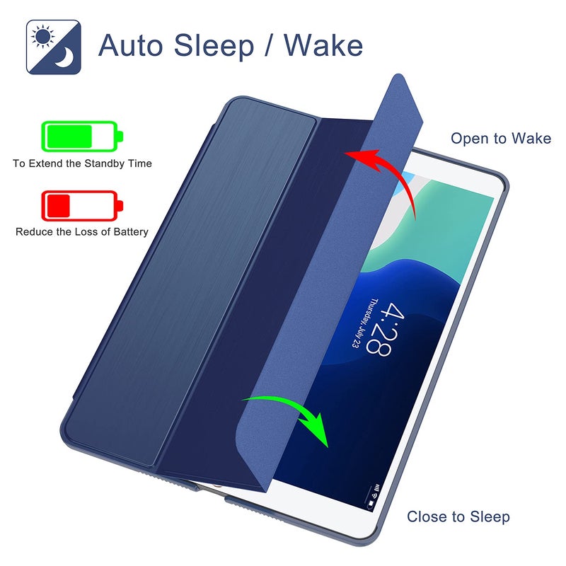 Soke Case for iPad 9th/8th/7th Generation 2021/2020/2019, [Slim Trifold Stand + Auto Wake/Sleep], Premium Protective Hard PC Back Cover for Apple iPad 10.2 Inch (Navy) - Image 3