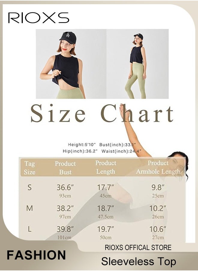RIOXS Women's Ice Silk Cooling Yoga Vest Breathable Quick Drying Sports Tank Top Revealing Sweatshirt Sleeveless Yoga Running Top  - Image 4