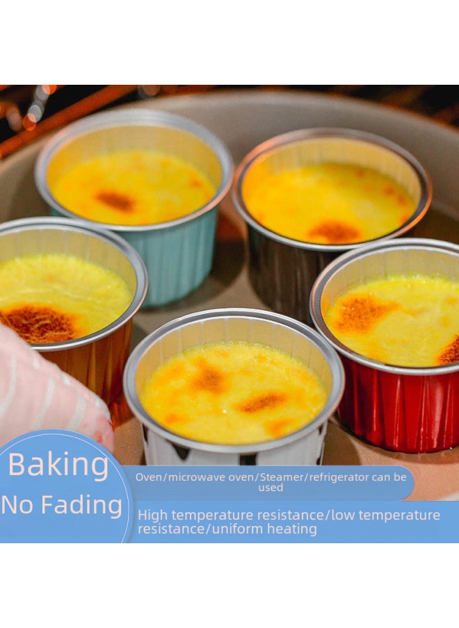 Generic Thickened Disposable Snow White Bubble Tea Cups Big Fortune Buns Baking Aluminum Foil Tin Foil Packaging Box Packaging-Specifications:OX-84/35(130ml) Pink-Color:One Box Without Cover (2000)  - Image 5