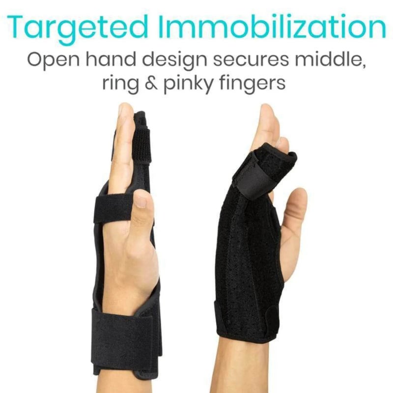 Finger Splint - Supports Pinky, Ring, Middle Metacarpals and Knuckles - Right or Left Adjustable Hand Brace - Straightening for Trigger Finger, Injury, Fracture, Broken, Tendoniti - Image 5