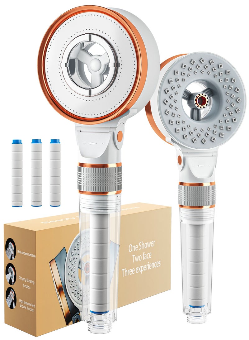 Arabest Chlorine Filter Shower Head - High Pressure Shower Head with 3 Spray Modes, SGS Certified to Remove Chlorine, Suitable for Dry Skin and Hair, Anti-Hair Loss, Easy to Install, Great for Home, Babies and Kids (Family Pack - Rose Gold) - Image 1