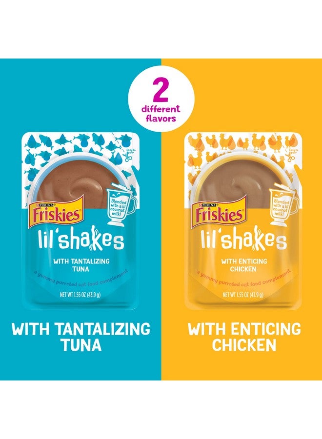 فريسكس مجموعة متنوعة من أطعمة القطط المهروسة من بورينا فريسكيز، ميلك شيك صغير مع الدجاج والتونة، قابلة لللعق - (عبوة من 18 كيسًا) 1.55 أونصة - Image 2