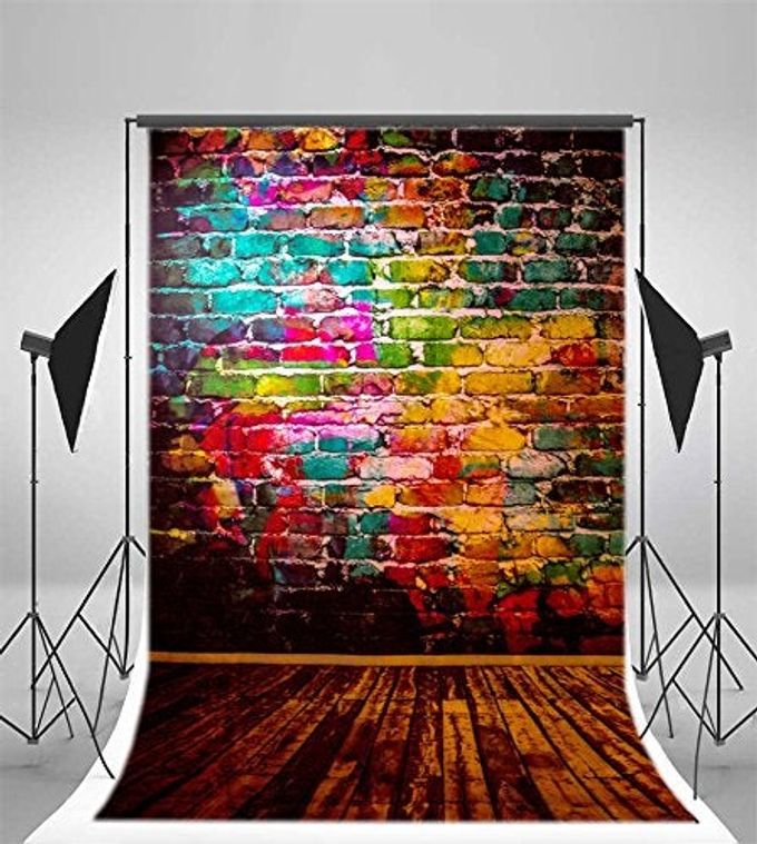 AOFOTO 4X6Ft Graffiti Brick Wall Photography Background Grunge Colored Texture Backdrop Party Decoration Punk Music Rock Vocal Concert Trendy Hip Hop Stylish Art Portrait Photo Studio Props Wallpaper - Image 5