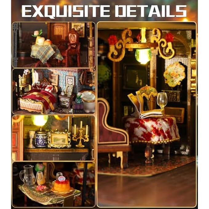 طقم منزل مصغر للدمى DIY، طقم نموذج منزل مصغر، مقياس 1:24 منزل دمى إبداعي أفضل هدية عيد الميلاد أو عيد الميلاد للأحباء الأولاد والبنات (قلعة إدنبرة-ES18) - Image 4