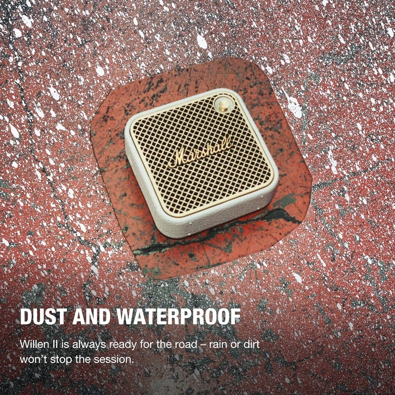 Marshall Willen II Wireless Bluetooth Speaker - 17+ Hours Playtime, Dust and Waterproof Design (Cream) - Image 4