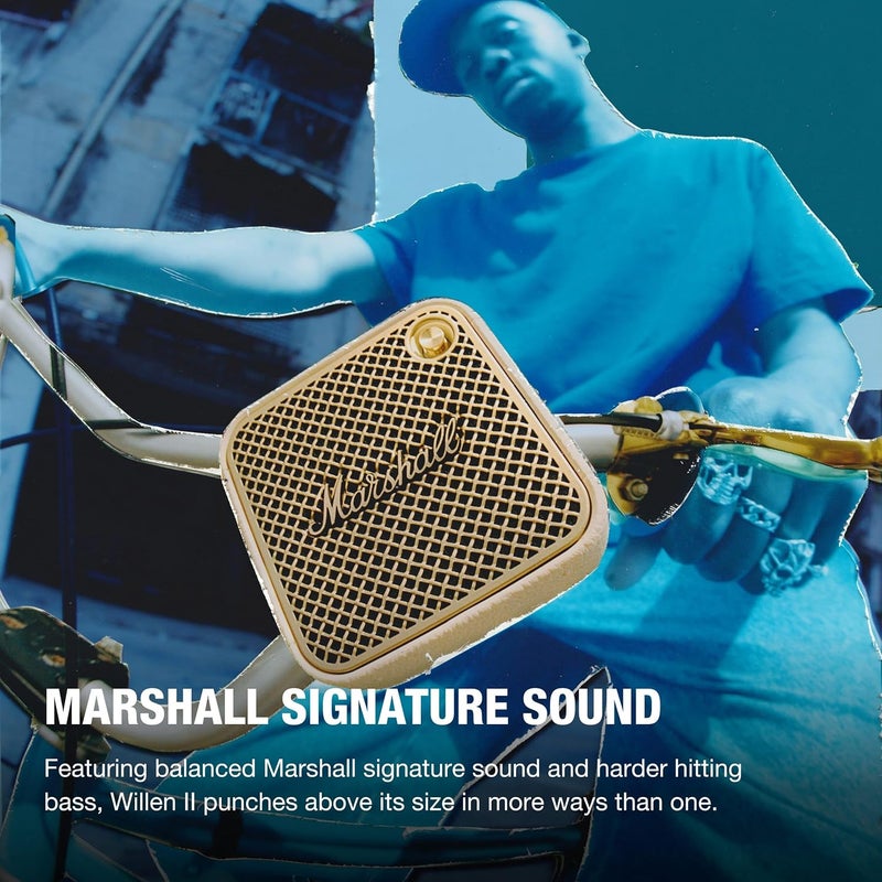 Marshall Willen II Wireless Bluetooth Speaker - 17+ Hours Playtime, Dust and Waterproof Design (Cream) - Image 2