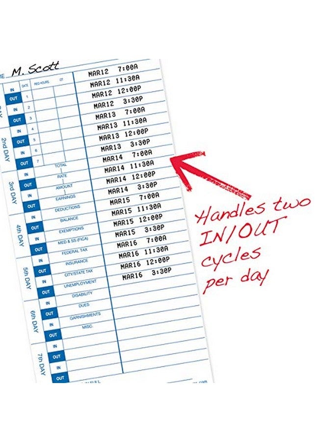 بيراميد تايم سيستمس 3510010Mb 1000 عدد بطاقات الوقت الأصلية والحقيقية للغة الإنجليزية لـ 3500 3500Ss 3600Ss و3700 ساعات زمنية بطاقات وقت على مدار الساعة - Image 3