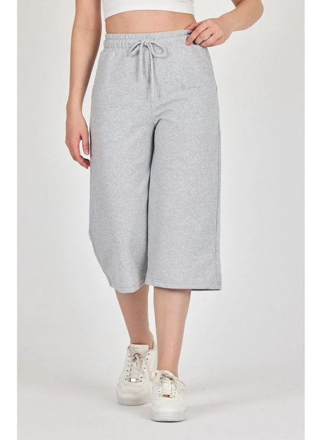 Mmetalic  High-Waist Pocketed Relaxed-Fit Seasonal Women's Knee-Length 2-Pack Bermuda Capri Shorts in Gray and Navy for Women | Best Price UAE