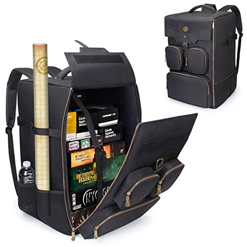 ENHANCE Board Game Backpack Reinforced Rigid Board Game Storage with Padded Shoulder Straps Carrying Handle and Accessories Pockets for Dice Cards More Fits and Protects Tabletop Adventures - Image 1