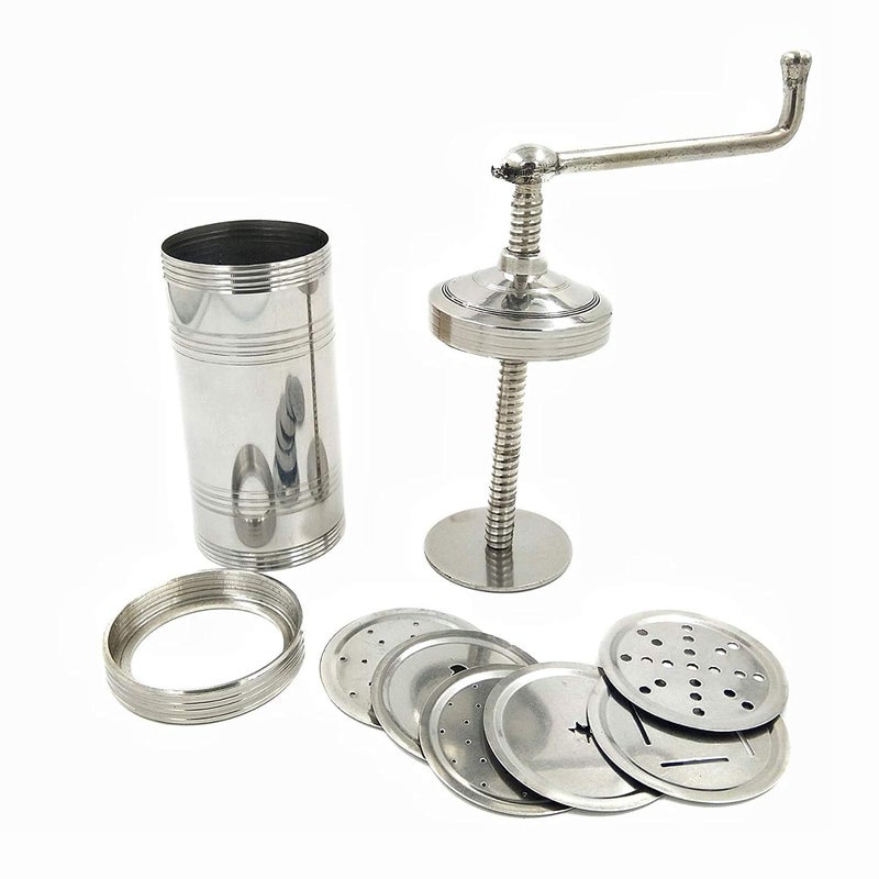 MR. MR Chakli Press MakerIdiyappam Maker Machine Stainless Steel with 6 Different jalis Making sev Gathiy etc - Image 4