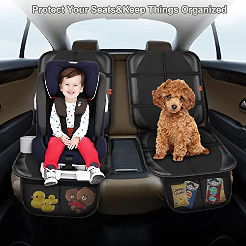 XHYANG Car Seat Protector,Auto Car Seat Protectors Baby Carseat Waterproof Durable 600D Fabric for Child Baby Car Seat Mat Vehicle Pet Cover 2 Storage Pockets (1 Pack) - Image 5