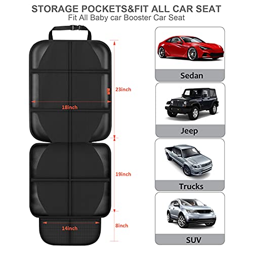 XHYANG Car Seat Protector,Auto Car Seat Protectors Baby Carseat Waterproof Durable 600D Fabric for Child Baby Car Seat Mat Vehicle Pet Cover 2 Storage Pockets (1 Pack) - Image 2
