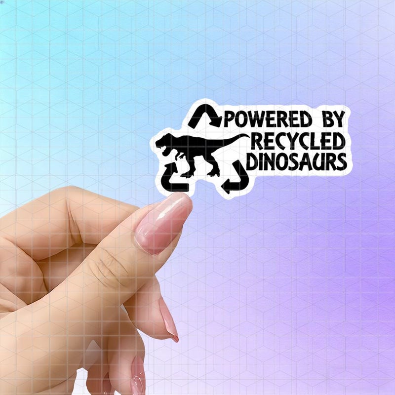 Polychrome 3-Inch Vinyl Sticker Powered by Recycled Dinosaurs for Laptops Water Bottles Cars - Image 1