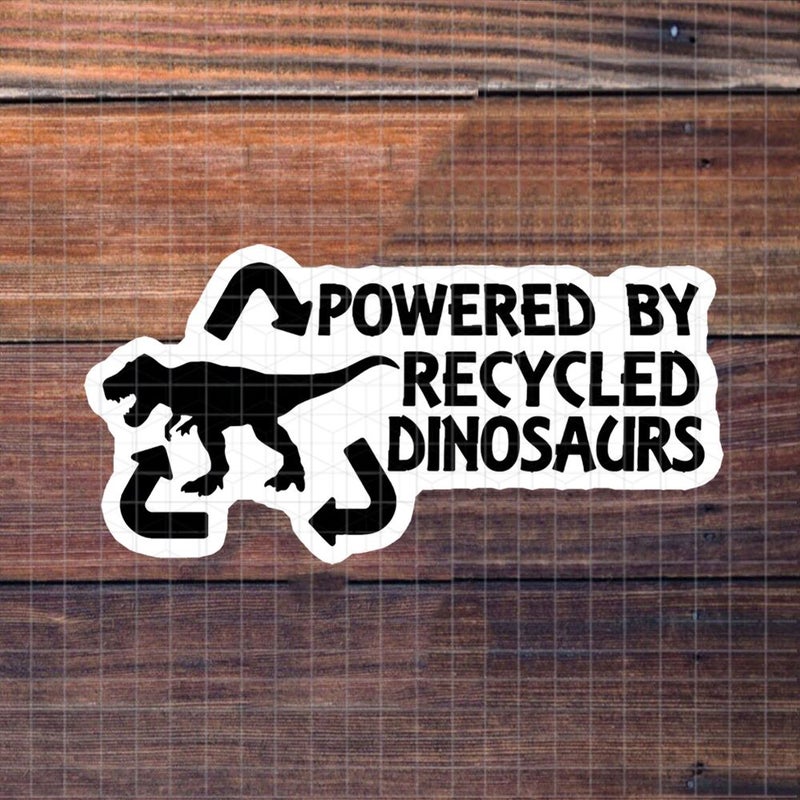 Polychrome 3-Inch Vinyl Sticker Powered by Recycled Dinosaurs for Laptops Water Bottles Cars - Image 2