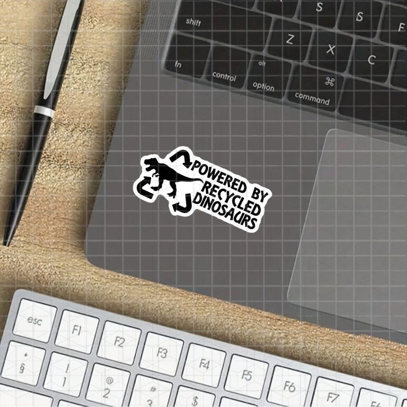 Polychrome 3-Inch Vinyl Sticker Powered by Recycled Dinosaurs for Laptops Water Bottles Cars - Image 4