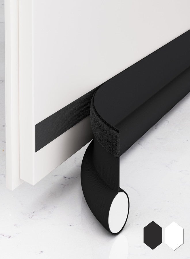 SYIPO One Side Door Draft Stopper,36.6" Adjustable Door Stoppers for Bottom of Door,Install Quick Door Seal Strips Sweeps Sound Proofing,Blocks Cold Air & Noise|Fit for Exterior/Interior Doors,Black - Image 1