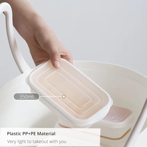 Turbid 4-350ml Refrigerator Food Storage Containers, PP5 Polypropylene Box, Stackable Commercial Quality Lunchbox with Covers, Durable, Reusable BPA-Free, Microwave, Freezer, Dishwasher Safe. - Image 3