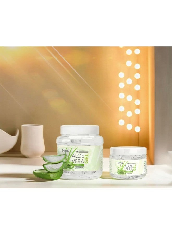 elina Pure Multipurpose Transparent Aloe Vera Gel (500Gm) Natural Organic Aloe Vera Gel For Face, Skin Care, Hair & Body Moisturizer Cream For Hair Growth & Soft Skin, Alovera Gel Face Cream - Image 5