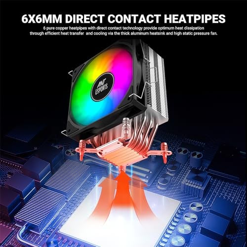 Ant Esports ICE-C612 V2 ARGB CPU Cooler| Support Intel LGA1200, LGA115X, LGA20XX, LGA1366, LGA1700 and AMD FM1, FM2, FM2+, AM2, AM2+, AM3, AM3+, AM4, AM5 - Image 4