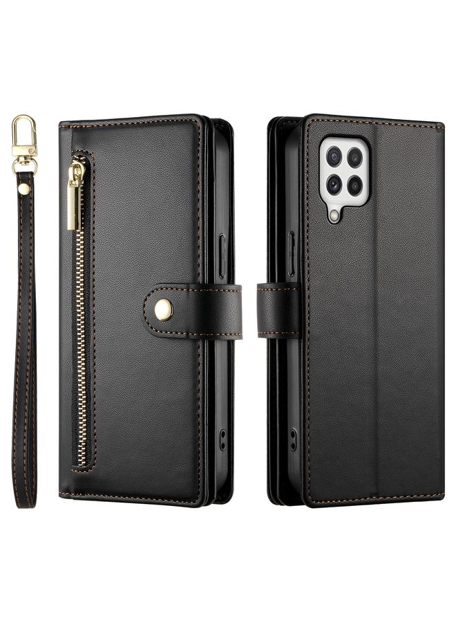 erorex Case For Samsung Galaxy A22 4G Nine Card-slot Zipper Wallet Bag Leather Phone Case - Image 2
