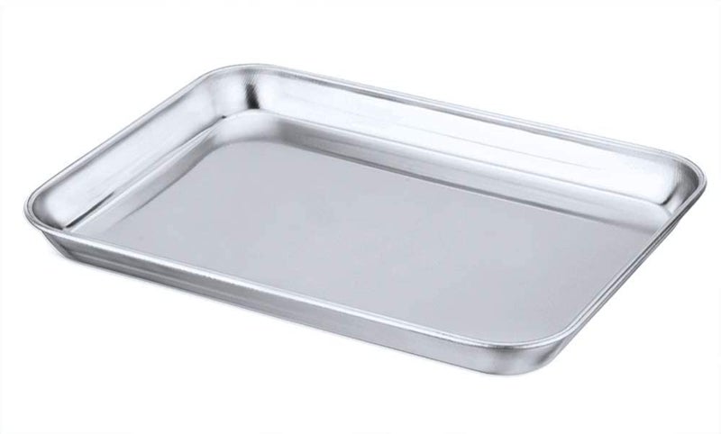 Luxuria Stainless Steel Tray Rectangle for Cake Sweet Pastry Muffins Camping Events Every Day Use Kitchenware in Various Sizes 33 x 22 - Image 1