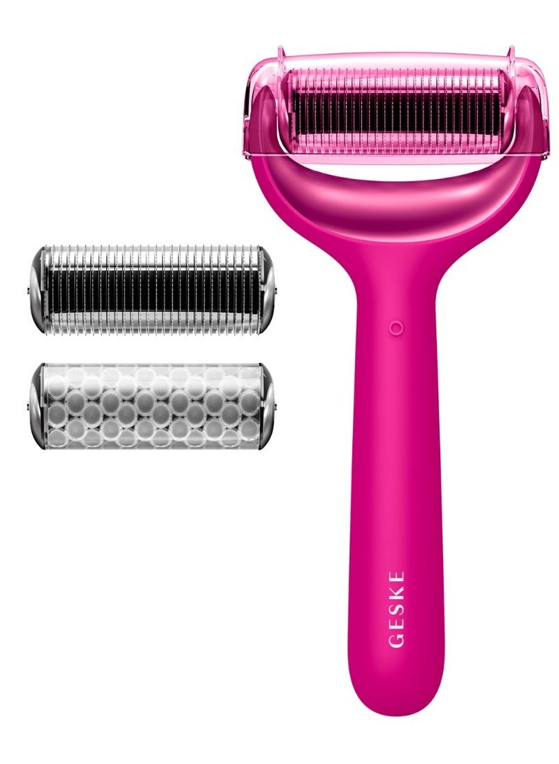 Geske Microneedle Face and Body Roller 8 in 1 SmartAppGuided Magenta 1unit - Image 1
