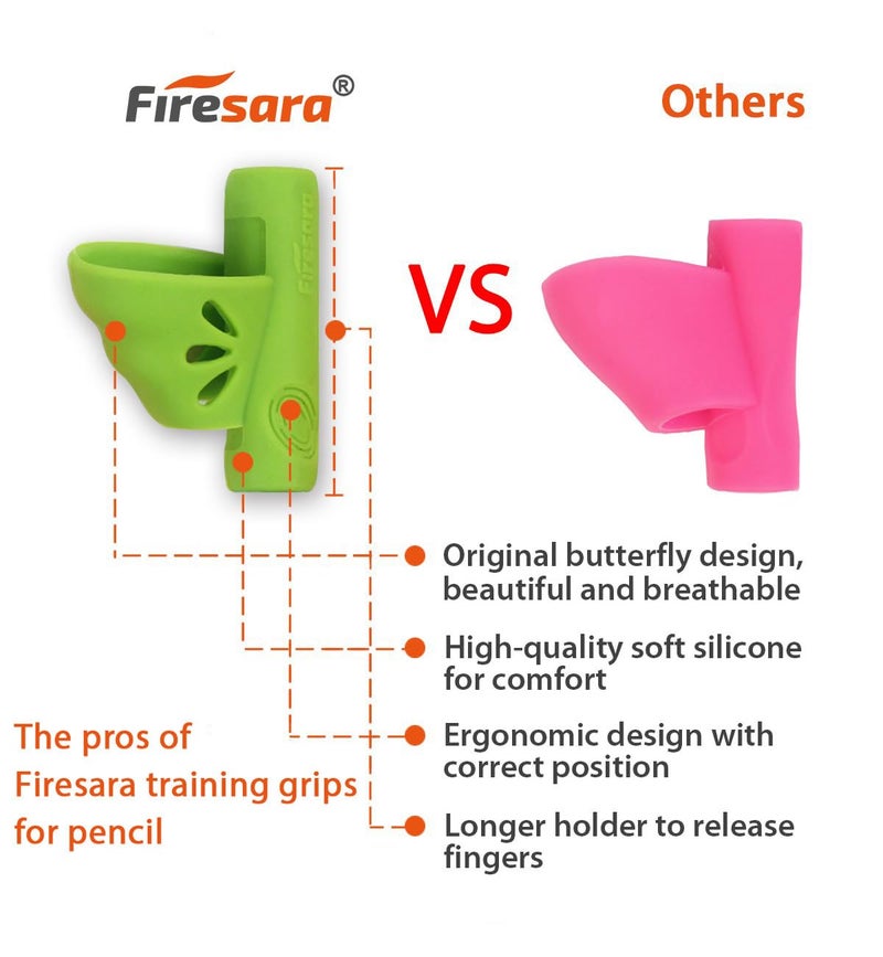 Firesara Left-Handed Training Grips, Original Butterfly Pencil Holder Correction Writing Aid Grip for Kids Handwriting Special Needs Preschoolers Children Adult Lefties Assorted Colors (4PCS) - Image 3