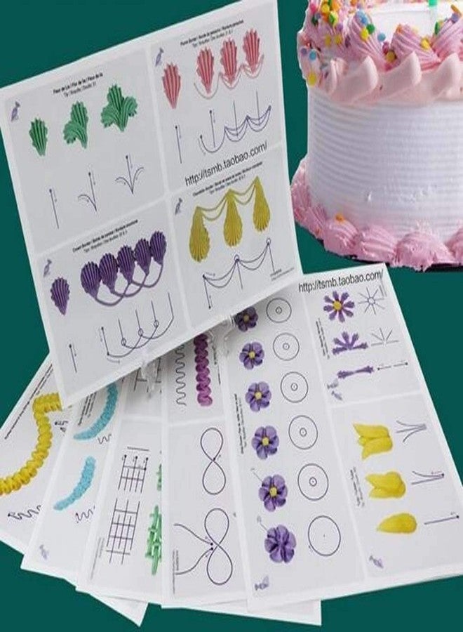Melostu Icing Piping Nozzles Practice Drawings, Cake Pastry Beginner Practice Paper Fondant Decorating Including 23 Popular Patterns Gifts for Women - Image 5