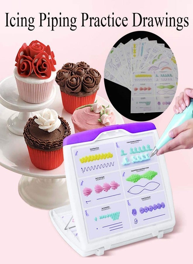 Melostu Icing Piping Nozzles Practice Drawings, Cake Pastry Beginner Practice Paper Fondant Decorating Including 23 Popular Patterns Gifts for Women - Image 3