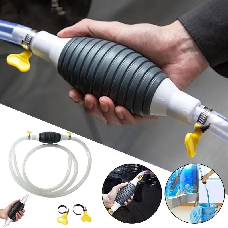 Hand Fuel Transfer Pump 1m with Hose and 2 Clamps for Car, Boat, Motorcycle - Image 4