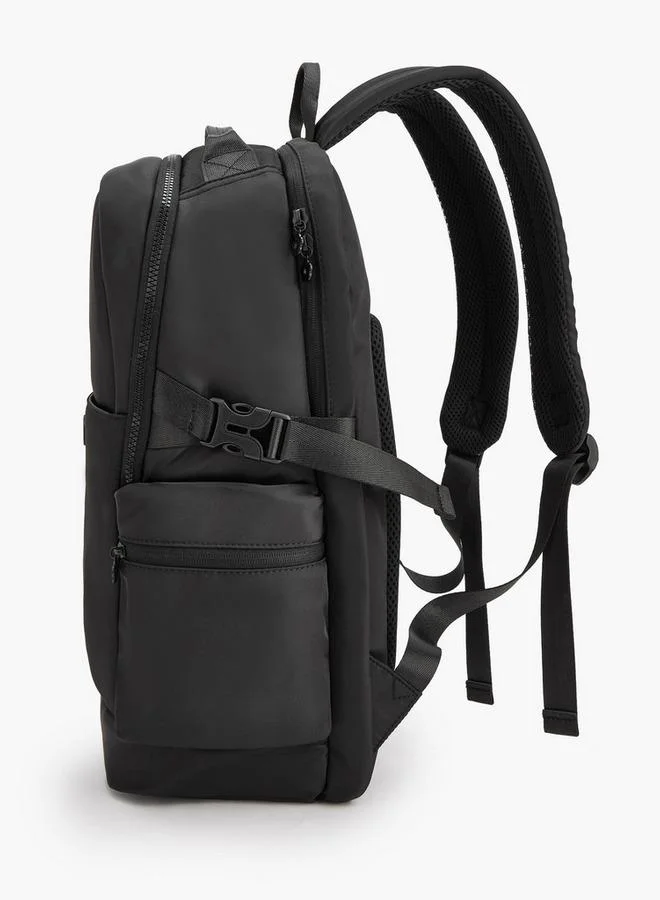 Missy BLACK Solid Backpack With Adjustable Shoulder Straps for Women | Best Price UAE
