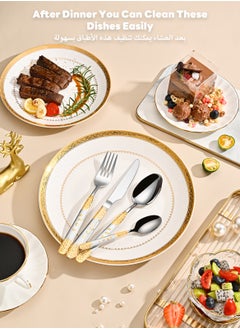Sunhome 24-Piece Stainless Steel Cutlery Set with Laser Engraving For Kitchen  - Image 5