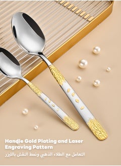 Sunhome 24-Piece Stainless Steel Cutlery Set with Laser Engraving For Kitchen  - Image 3