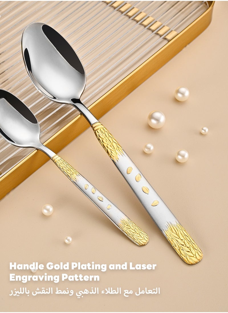 Sunhome SUNHOME 24-Piece Stainless Steel Cutlery Set Kitchen Utensil Set Western Tableware Suitable For Home Kitchen Restaurant Hotel Party Dining Picnic Dining Exquisite Packaging Gift  - Image 3