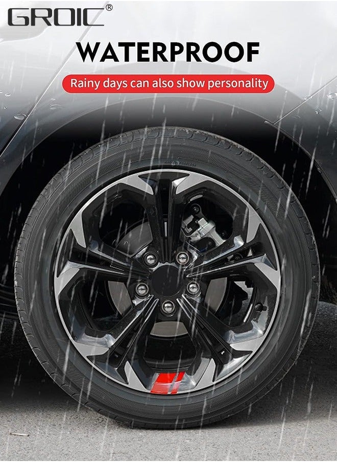 GROIC 12 Pcs Wheel Rim Decal Stripes Set Sport Emblem Reflective Stickers, Wheels Tire Safety Decoration Accessories, Automobile  - Image 5