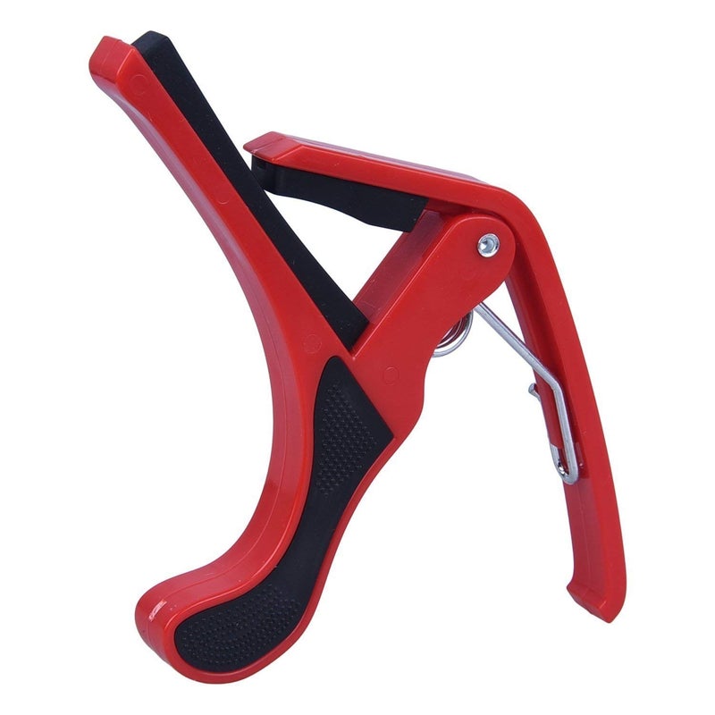 MUSTANG Metal Alloy Guitar Capo for Electric, Acoustic & Classical Guitars – Quick Change One-Handed Trigger Capo for Guitar & Ukulele – Professional Accessory (Red) - Image 1