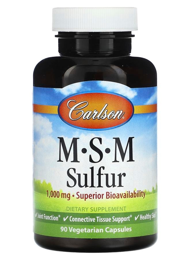 Carlson MSM Sulfur 1000 mg 90 Vegetarian Capsules