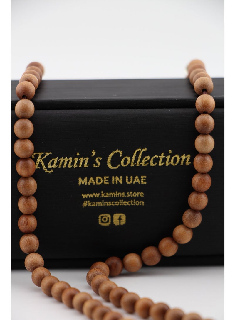 مجموعة كامين خشب الصندل الطبيعي/ عطري/ مسبحة/ 99 حبة - Image 2